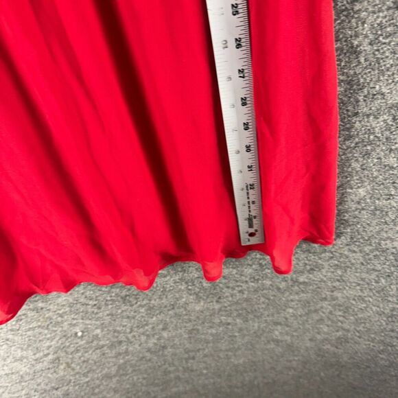 Tacera Dress Women M Medium Red Shift Midi Lined Sleeveless Hook & Eye Casual - Picture 4 of 7